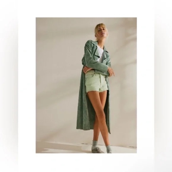 NWT Free People x Blank NYC Vegan Suede Trench - Picture 5 of 11